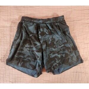 LULULEMON M7AB2S Blue‎ Black Camo Surge Shorts Men's Small